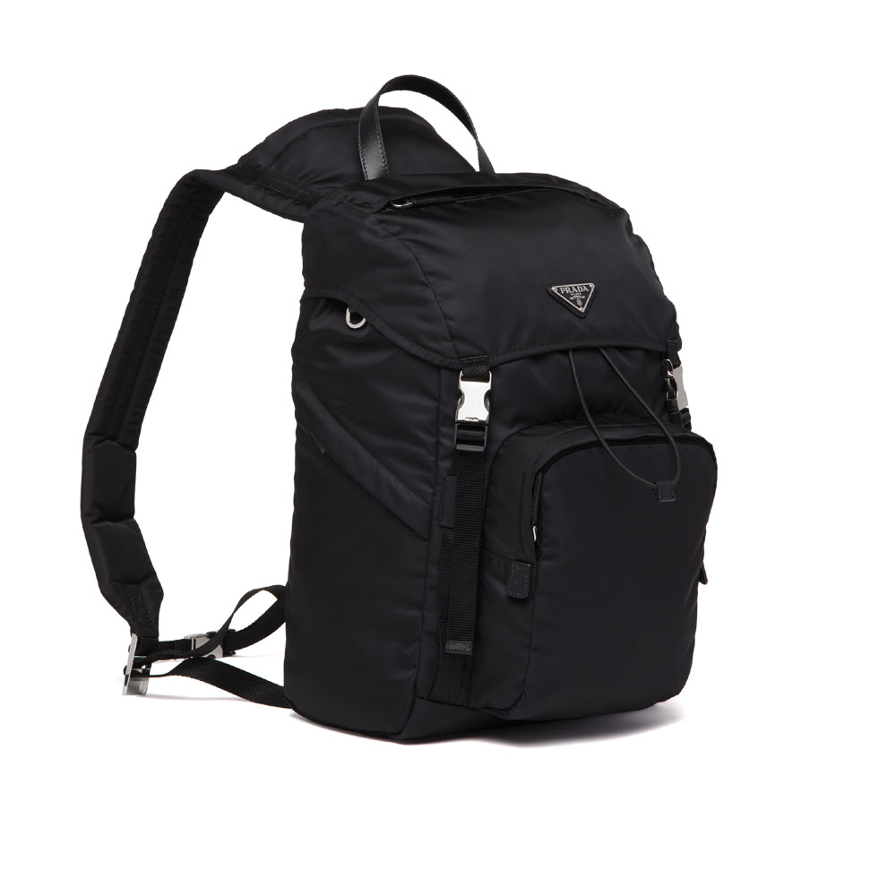 Prada Black Re-nylon Saffiano Backpack With Hood 2VZ135 2DMG F0002 - Photo-2