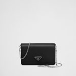 Prada Black Brushed Leather Shoulder Bag 1BD307 ZO6 F0002