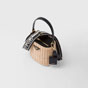 Prada Tan black Wicker and canvas bucket bag 1BE062 2E28 F0I55 - thumb-2