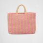 Prada Tan petal Pink Large raffia tote bag 1BG392 2A2T F0NJX - thumb-3