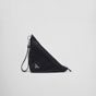 Black Leather Prada Triangle pouch 1NE039 2BYA F0002 - thumb-3