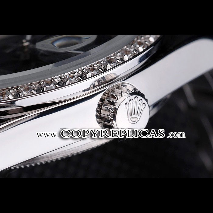 Rolex DateJust Black Dial Diamond Bezel Stainless Steel Bracelet RL6609 - Photo-3