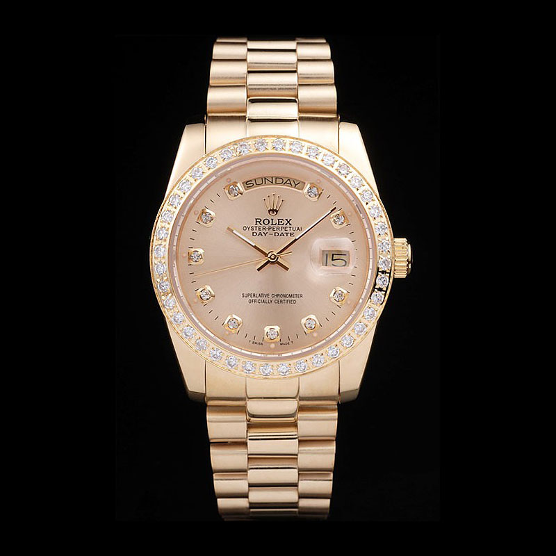 Rolex Day-Date 18k Yellow Gold Plated Stainless Steel Gold Dial RL6613