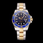 Swiss Rolex Submariner Blue Dial And Bezel Two Tone Steel Gold Bracelet RL6648