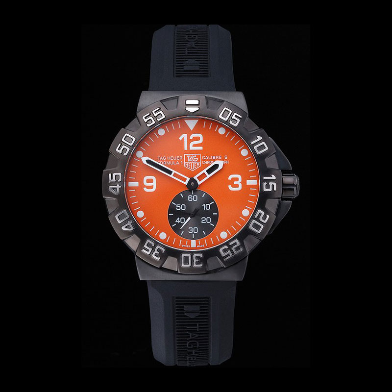 Tag Heuer Formula One Grande Date Orange Dial Rubber Bracelet TG6655