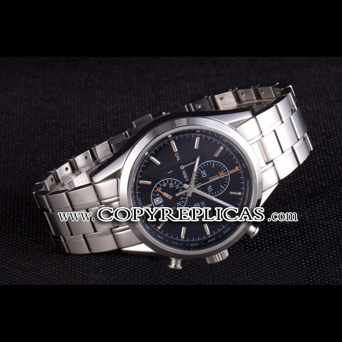 Tag Heuer SLR Polished Stainless Steel Case Black Dial Stainless Steel Strap TG6657 - Photo-2