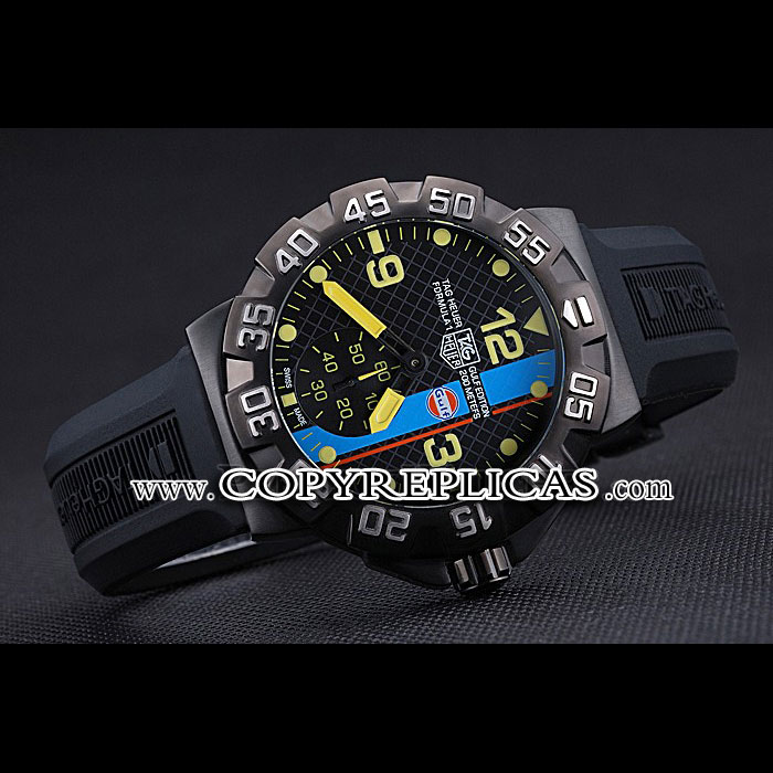 Tag Heuer Formula One Grande Date Black And Yellow Dial Rubber Bracelet TG6662 - Photo-2