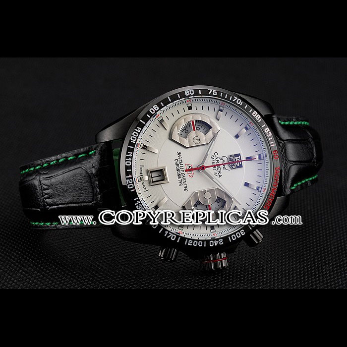 Tag Heuer Carrera Black Stainless Steel Case White Dial TG6664 - Photo-2