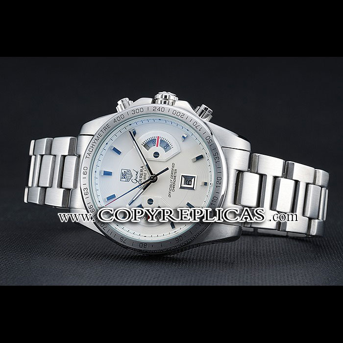 Tag Heuer Grand Carrera Stainless Steel Bracelet White Dial TG6669 - Photo-2