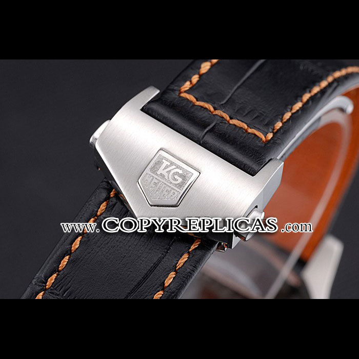 Tag Heuer MikroTimer Black Dial Black Perforated Leather Strap TG6684 - Photo-3