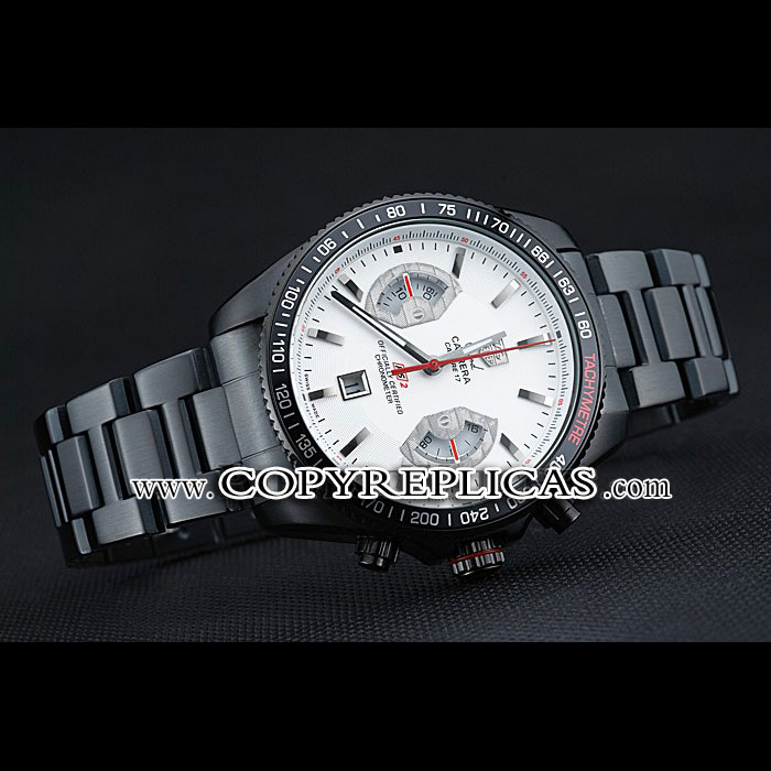 Tag Heuer Carrera Black Stainless Steel Case White Dial TG6687 - Photo-2