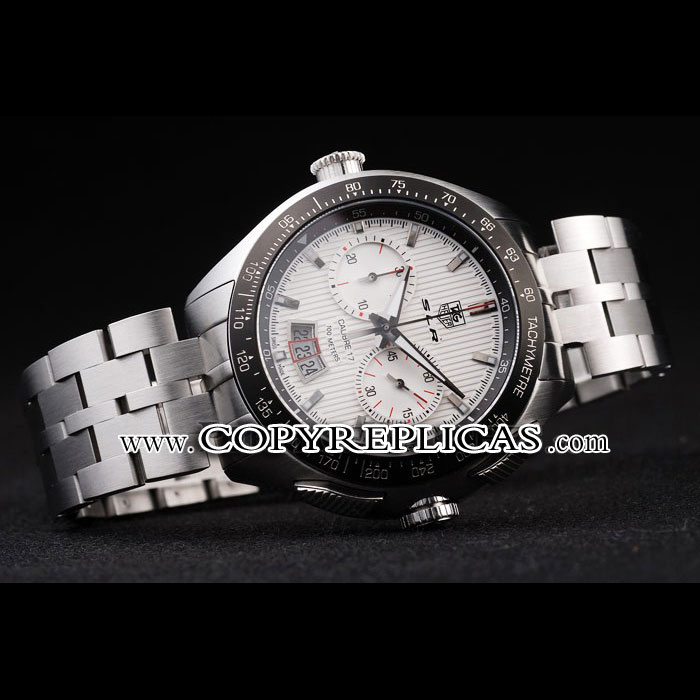 Tag Heuer Swiss SLR Tachymeter Bezel Stainless Steel White Dial TG6725 - Photo-2