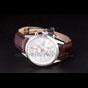 Tag Heuer SLR Brushed Stainless Steel Case Silver Dial Brown Leather Strap TG6656 - thumb-2
