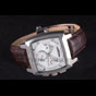 Tag Heuer Monaco Brushed Stainless Steel Case White Dial Brown Leather Strap TG6661 - thumb-2