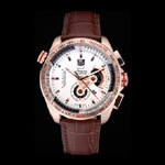 Tag Heuer Carrera Rose Gold Case White Dial Brown Leather Strap TG6671