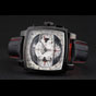 Tag Heuer Monaco Black-Red Perforated Leather Strap White Dial TG6688 - thumb-2