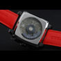 Tag Heuer Monaco Black-Red Perforated Leather Strap Black Dial TG6697 - thumb-3