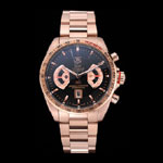 Tag Heuer Grand Carrera Rose Gold Bracelet Black Dial TG6706