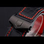 Tag Heuer Monaco Calibre 36 Blue And Red Dial Stripes Dial Black Leather Strap TG6709 - thumb-4