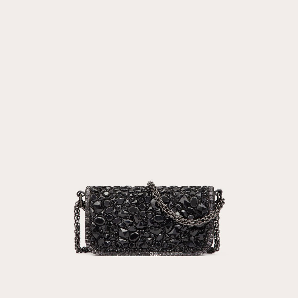 Valentino Small Loco Shoulder Bag With Crystals 2W0B0K53LBB08Y - Photo-2