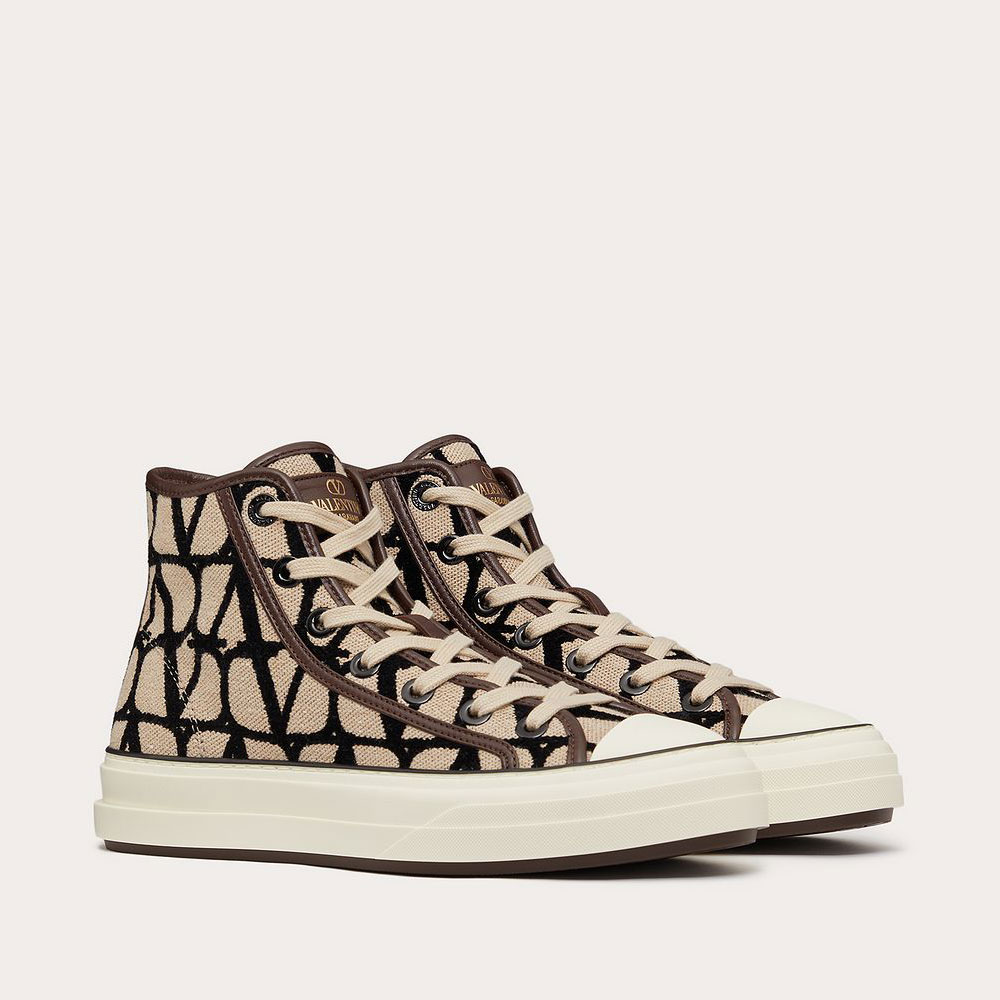 Valentino Garavani Toile Iconographe Totaloop High-Top Sneaker 2W0S0GX3RWC6ZN - Photo-2