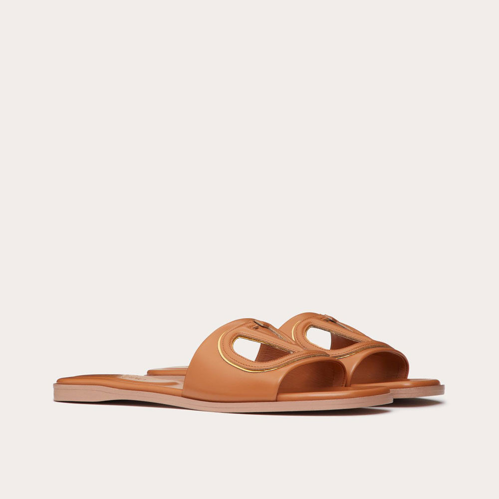 Valentino Vlogo Cut-out Calfskin Slide Sandal 4W2S0IB0RLL YH7