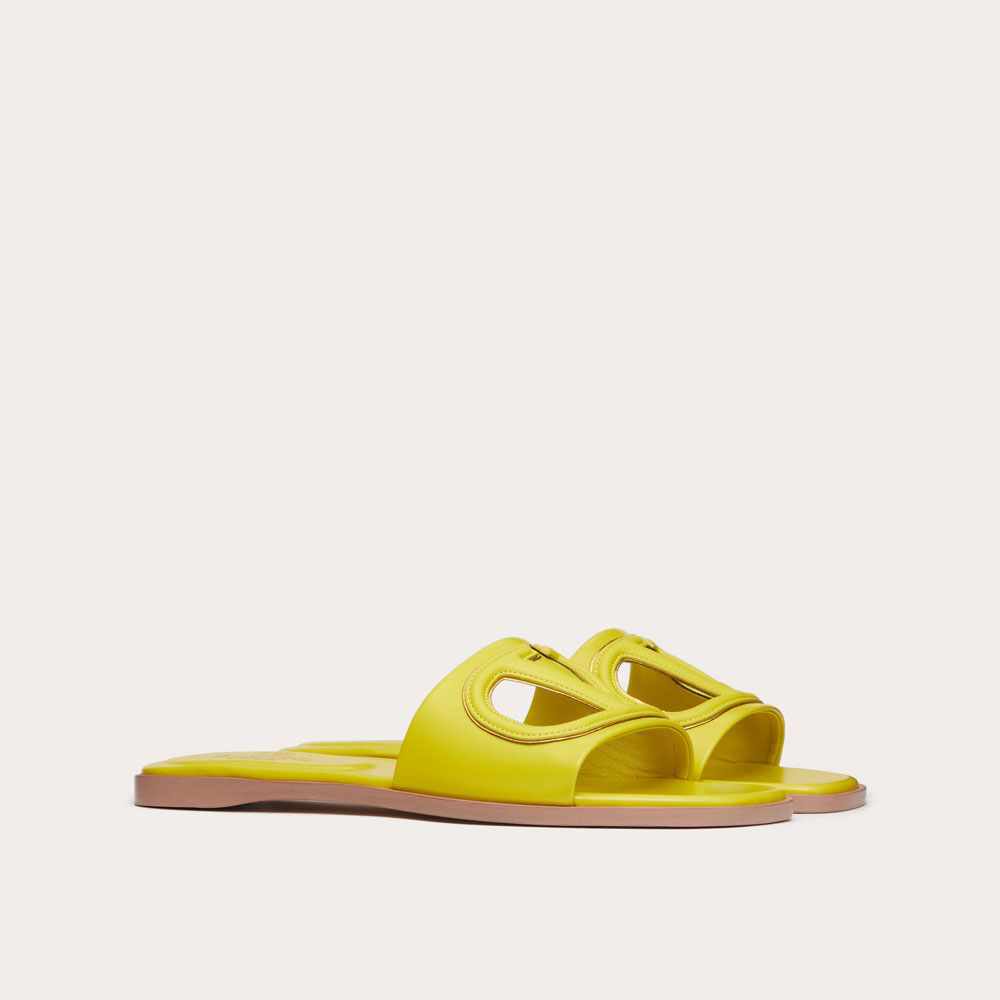 Valentino Vlogo Cut-out Calfskin Slide Sandal 4W2S0IB0RLL ZTJ