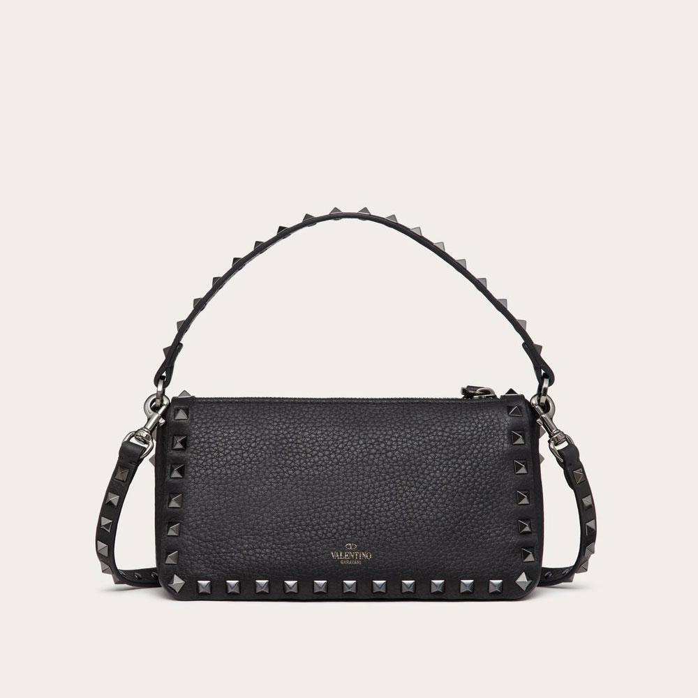 Valentino Small Rockstud Grainy Calfskin Crossbody Bag 5W0B0J47HAD0NO - Photo-3