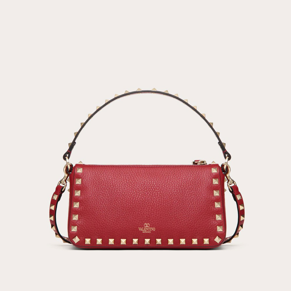 Valentino Small Rockstud Grainy Calfskin Crossbody Bag 5W2B0J47VSF0RO - Photo-3