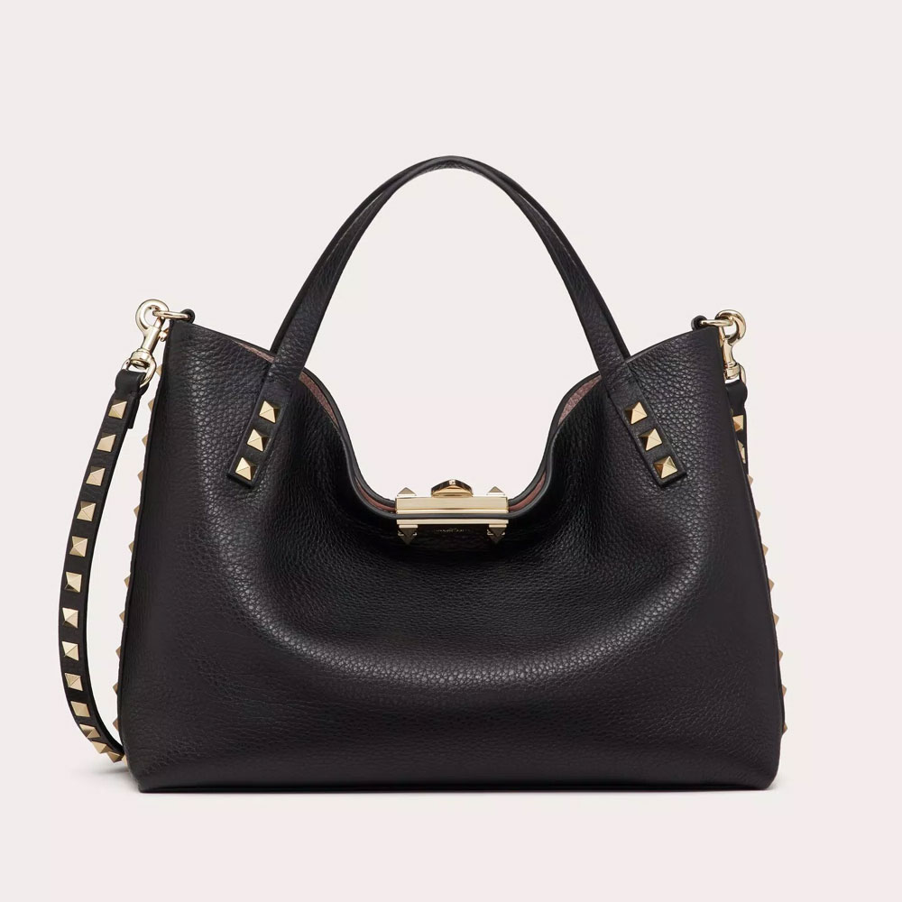 Valentino Small Rockstud Grainy Calfskin Bag With Contrasting Lining 5W2B0K11VSN44A