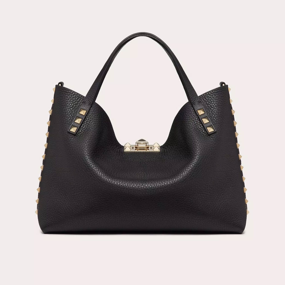 Valentino Small Rockstud Grainy Calfskin Bag With Contrasting Lining 5W2B0K11VSN44A - Photo-3