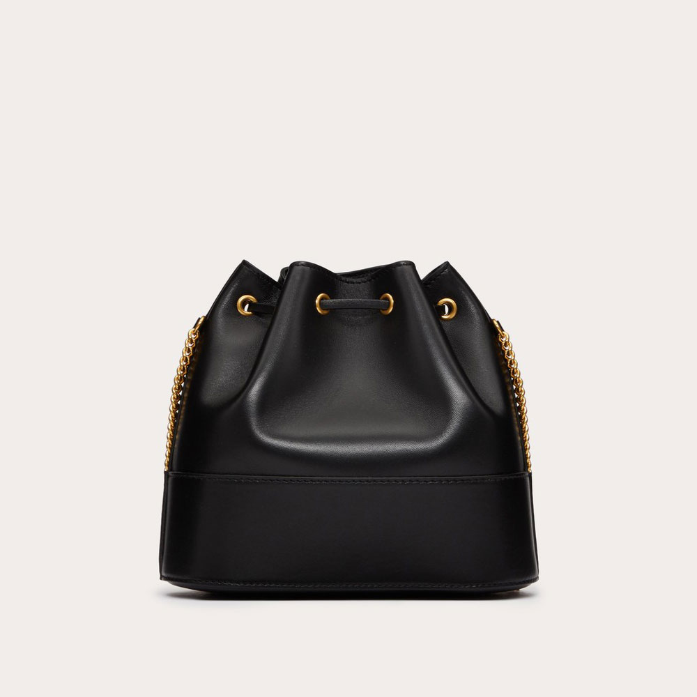 Valentino Mini Bucket Bag In Nappa With Vlogo Signature Chain 5W2P0T83HPF0NO - Photo-2