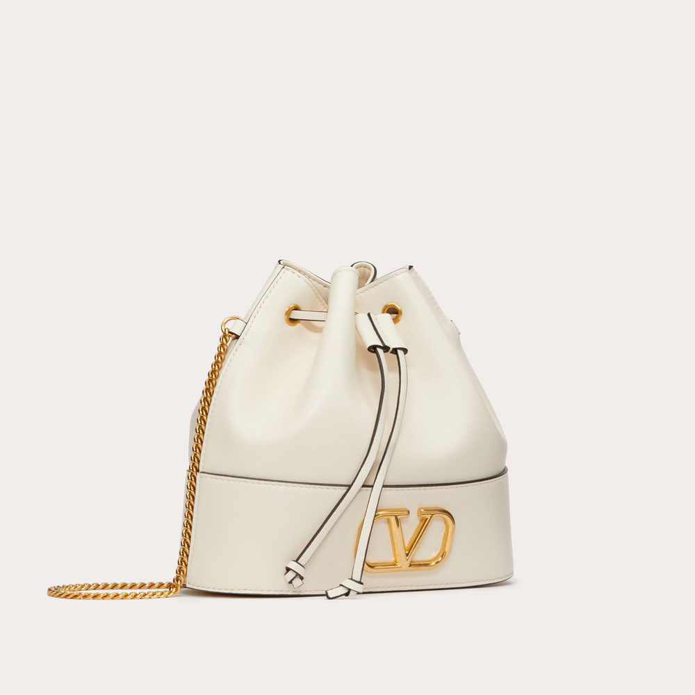 Valentino Mini Bucket Bag In Nappa With Vlogo Signature Chain 5W2P0T83HPFI16 - Photo-3