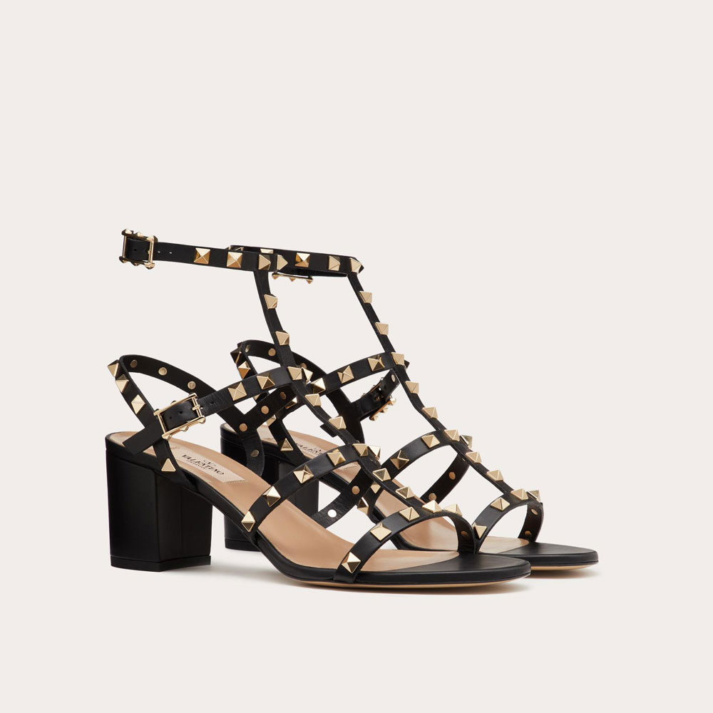 Valentino Rockstud Calfskin Ankle Strap Sandal 5W2S0491VBP 0NO