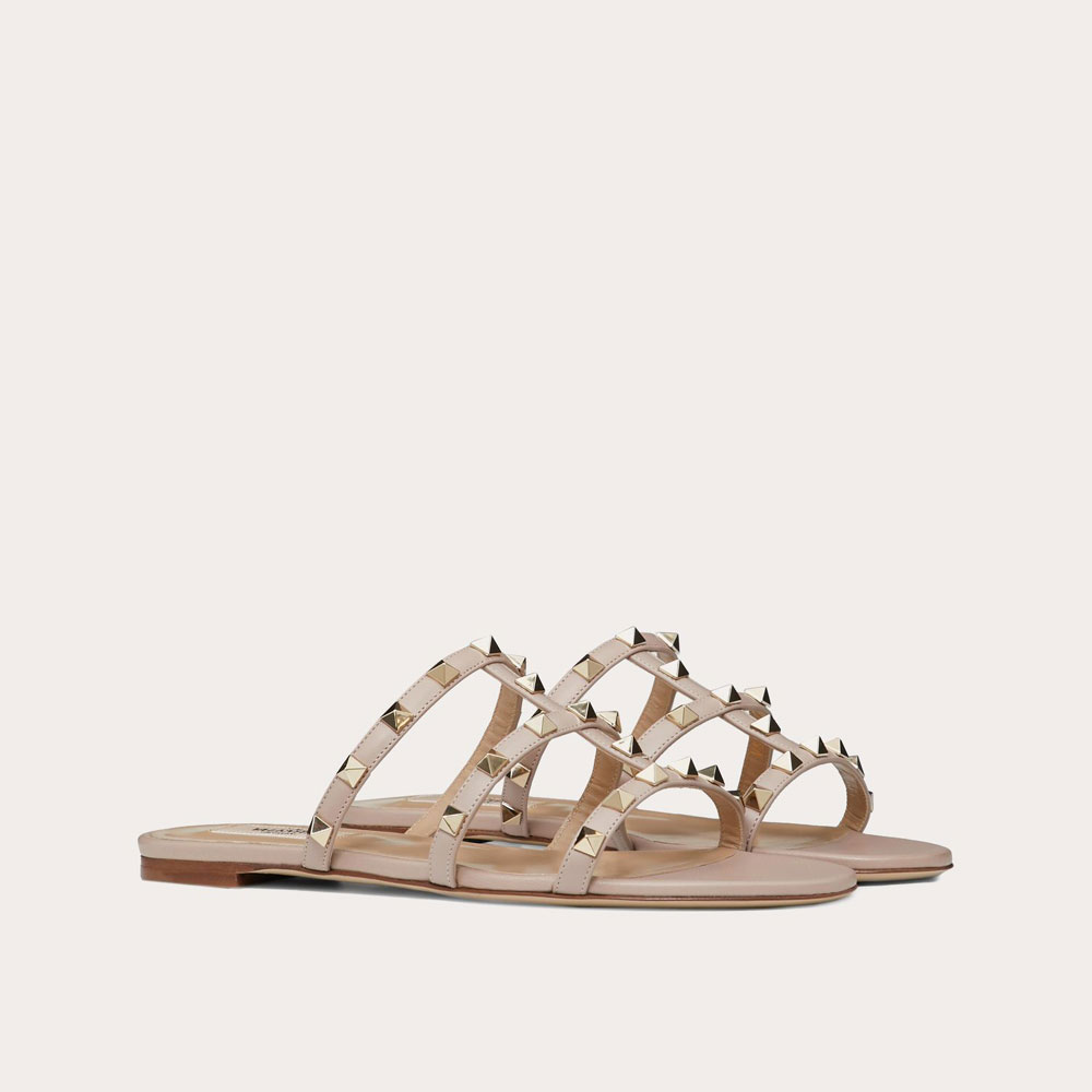 Valentino Rockstud Flat Slide Sandal 5W2S0C49VOD P45