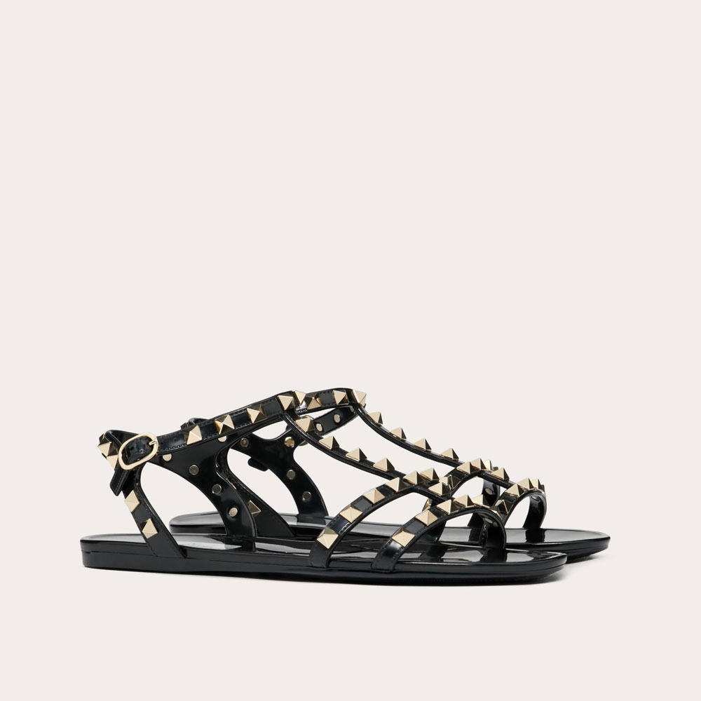 Valentino Rockstud Flat Rubber Sandal 5W2S0H38PVS 0NO