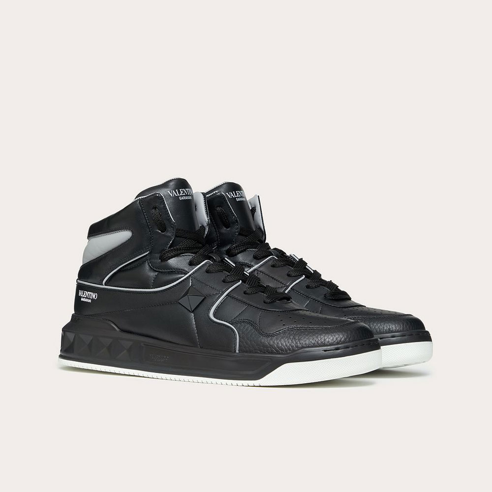Valentino One Stud Mid Top Nappa Sneaker WY2S0E63NWN00A - Photo-2