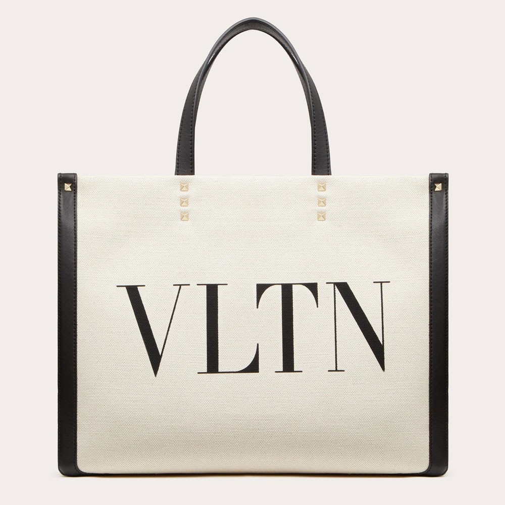 Valentino Small Vltn Print Canvas Tote Bag XW2B0D21FWBEX9