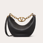 Valentino Small Vlogo Moon Hobo Bag In Grainy Calfskin 5W2B0Q42JDK0NO