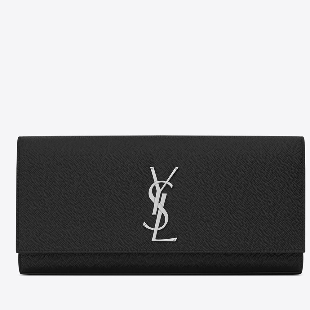 YSL Kate Clutch In Grain De Poudre Embossed Leather 326079 BOW0N 1000 - Photo-2