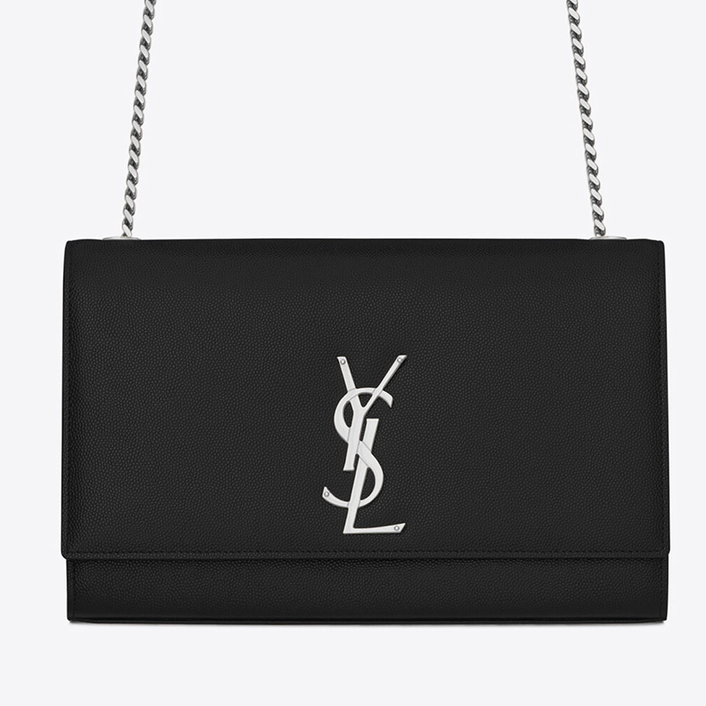 YSL Kate Medium In Grain De Poudre Embossed Leather 364021 BOW0N 1000 - Photo-2