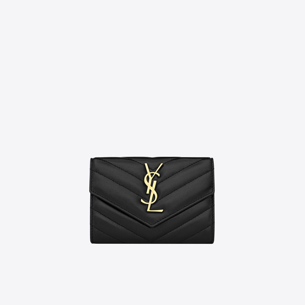 YSL Cassandre Matelasse Small Envelope Wallet In Quilted 414404 AAA44 1000