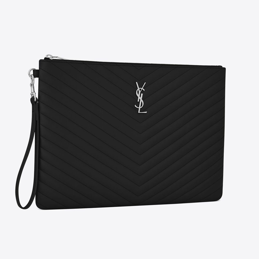 YSL Cassandre Matelasse Document Holder In Quilted Leather 440222 CWU02 1000 - Photo-3