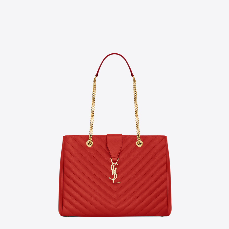 classic monogram Saint Laurent shopping bag textured matelasse leather 45295148WR