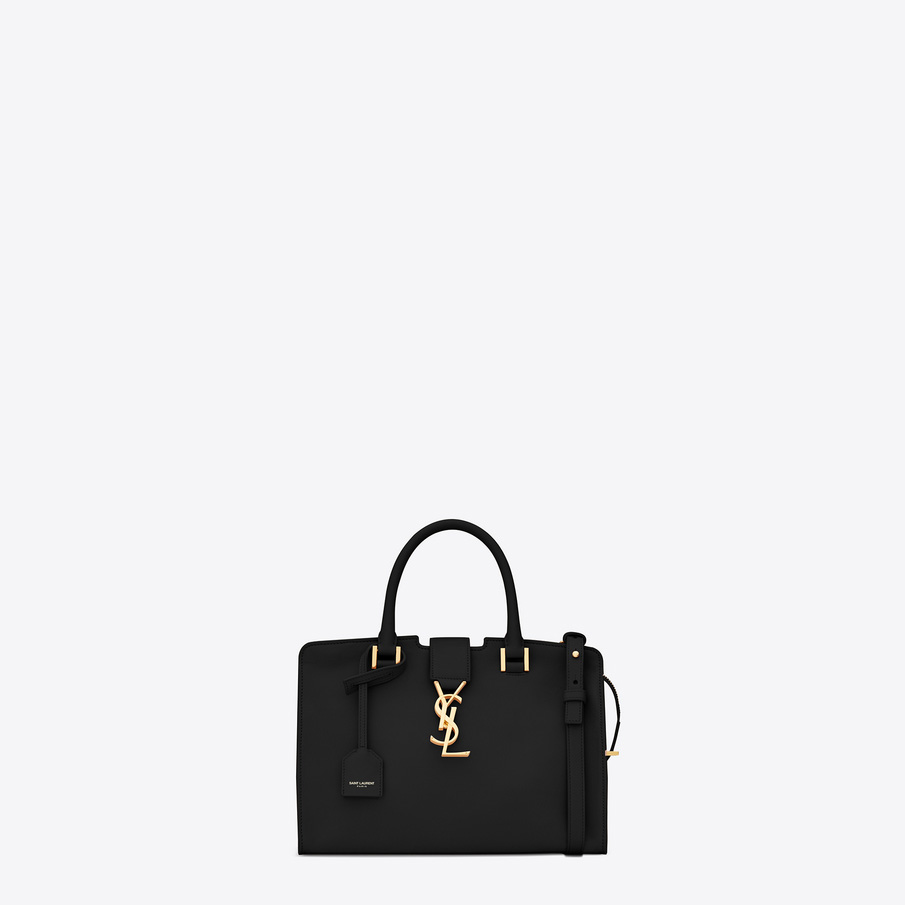 YSL baby monogram Saint Laurent cabas bag in black leather 45295459MQ