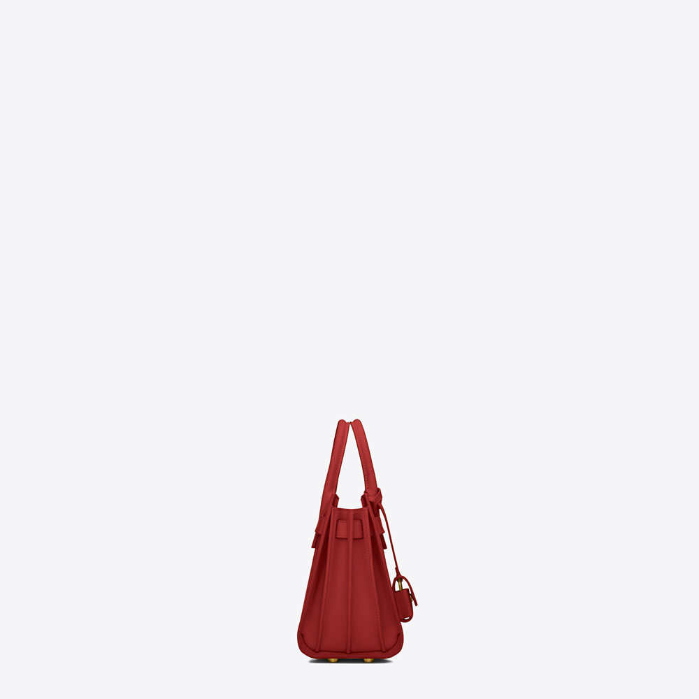 Saint Laurent Classic Nano Sac De Jour Bag In Lipstick Red Leather 45295729PI - Photo-3