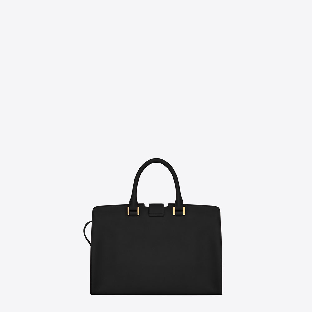 Saint Laurent Small Cabas Ysl Bag In Black Leather 45322220UO - Photo-2