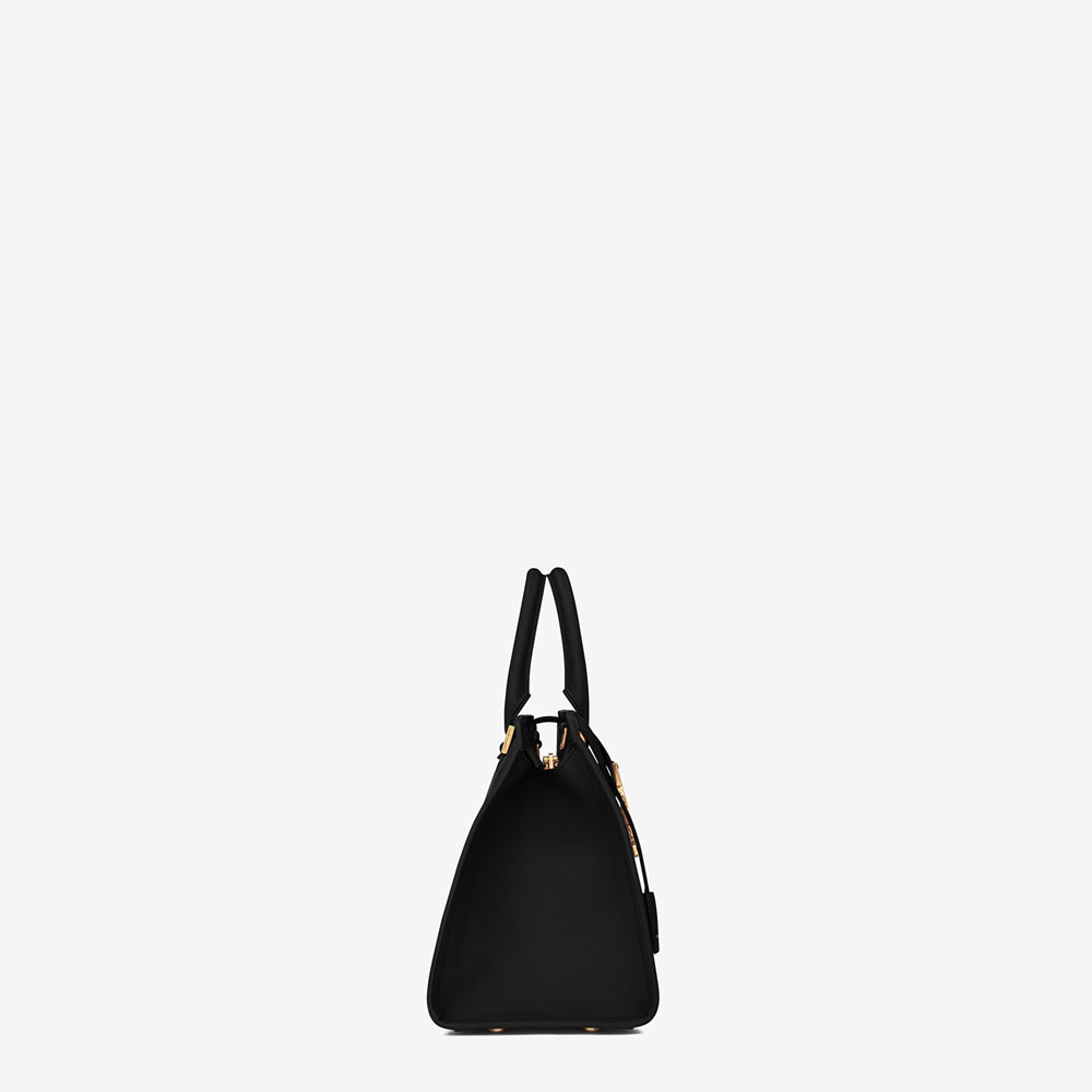 Saint Laurent Small Cabas Ysl Bag In Black Leather 45322220UO - Photo-3