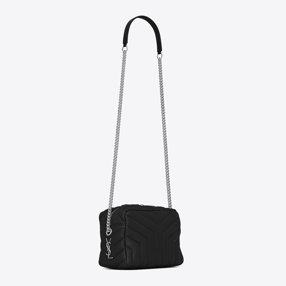 Saint Laurent Classic Small Loulou Bowling Bag In Black Y Matelasse Leather 45324788DD - Photo-3