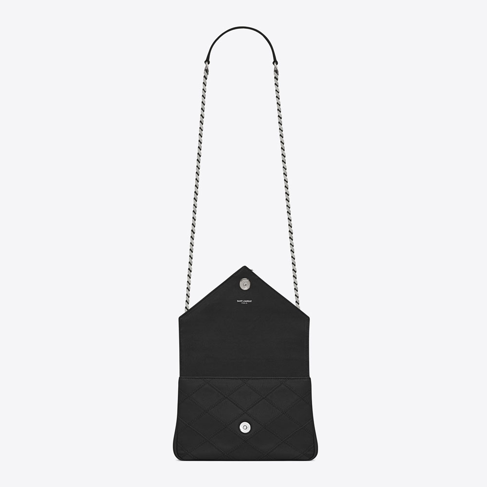 Saint Laurent Classic Medium College Bag In Black Diamond Matelasse Leather 45336002TF - Photo-4